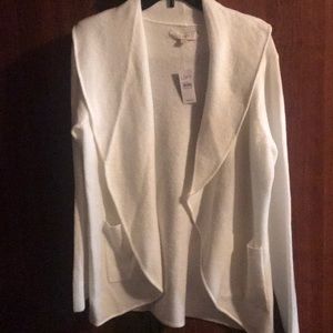 Creamy Loft cardigan sweater.